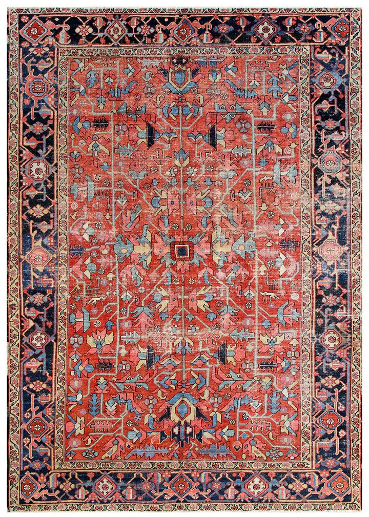8'x11' Antique All Over Design Persia Heriz Rug