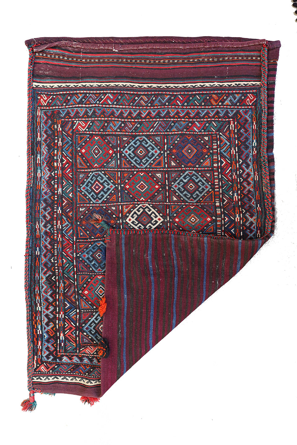 3'x4' Vintage Handwoven Tribal Storage Bag Rug