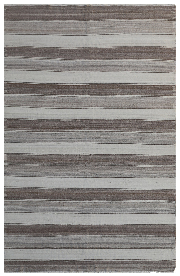 6'x10' Hand Woven Earth Tone Stripe Ariana Kilim Rug