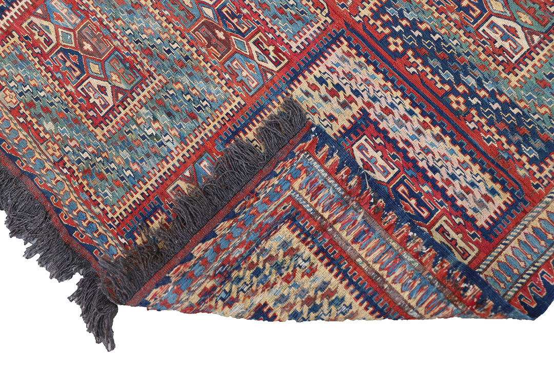 Wool Soumak Kilim | Hand-Woven Afghan | Sileh Design