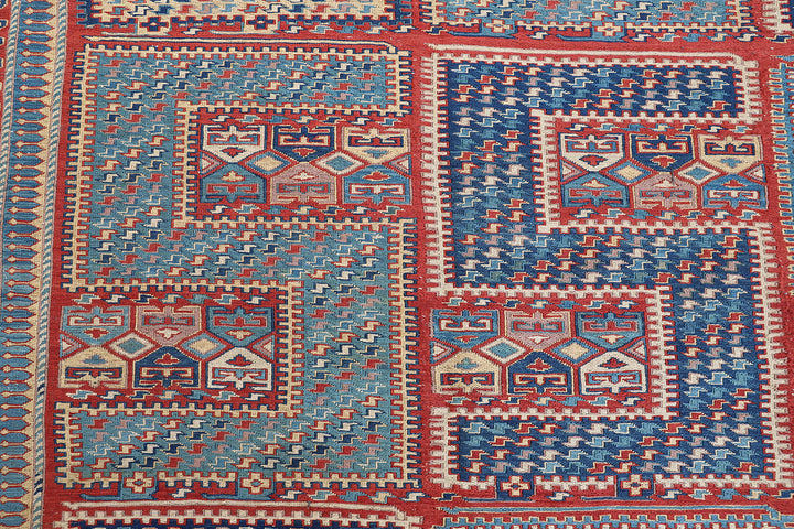 Wool Soumak Kilim | Hand-Woven Afghan | Sileh Design