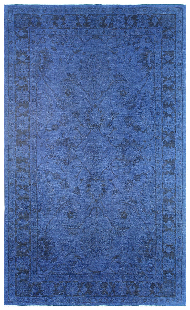 6'x9' Ariana Overdyed Rug |Blue Persian Sultanabad Design 