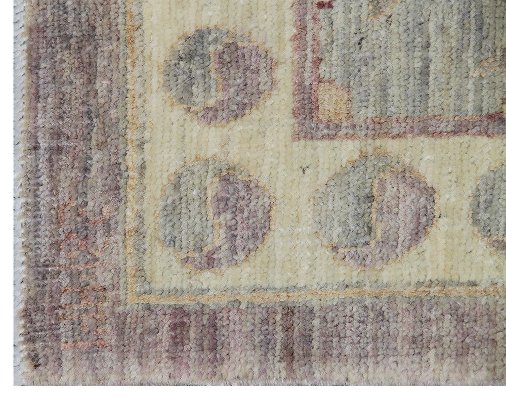 6'x9' fine Polonaise design Ariana luxury area rug with red grey and white floral motifs in organic wool and silk