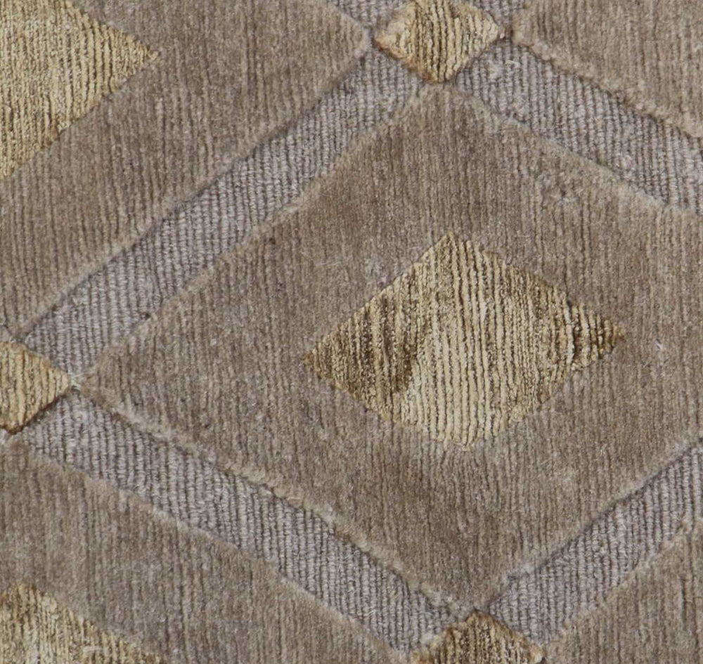 6'x9' Gold Hand-Knotted Geometric Rug | Silk & Wool | Ariana Rugs