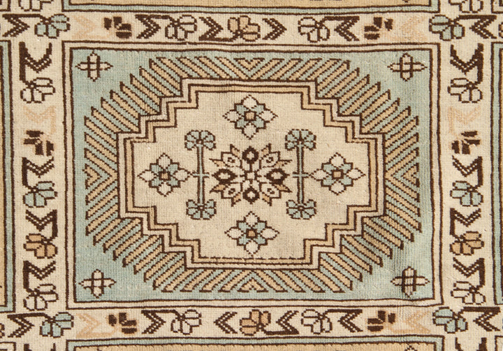 6'x9' Luxury Afghan Hand-Knotted Rug | Gold & Blue Caucasian Design | Ariana Rugs