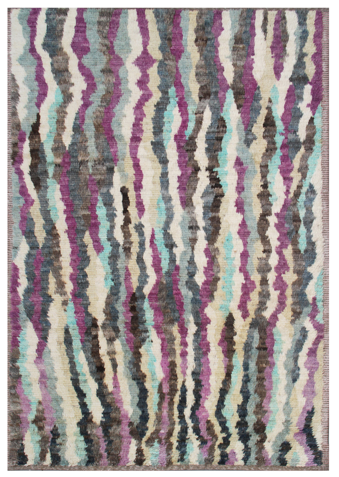 Moroccan Style Multi Color Barchi Wool Area Rug