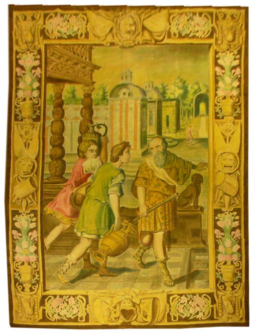 6'x9' Vintage Hand Painted Gothic Wall Hanging Tapestry