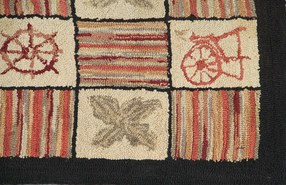 Vintage Hooked Rug | Arts & Craft Area Rug
