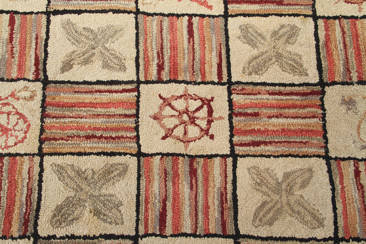 Vintage Hooked Rug | Arts & Craft Area Rug