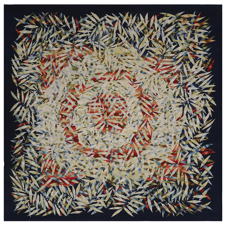 8'x8' Ariana Modern Aubusson Leaf Design