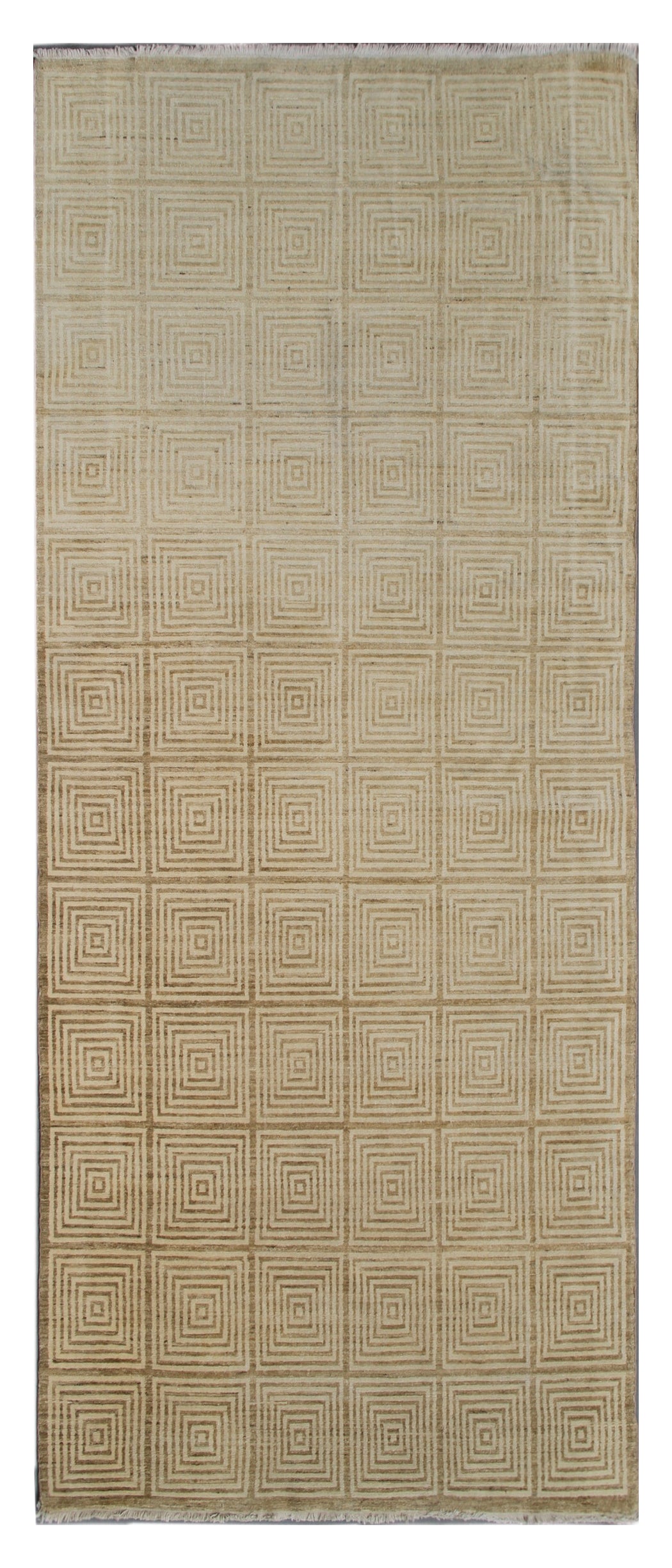5'x10' Soft Geometric Design Gold Ariana Modern Wide Runner Rug