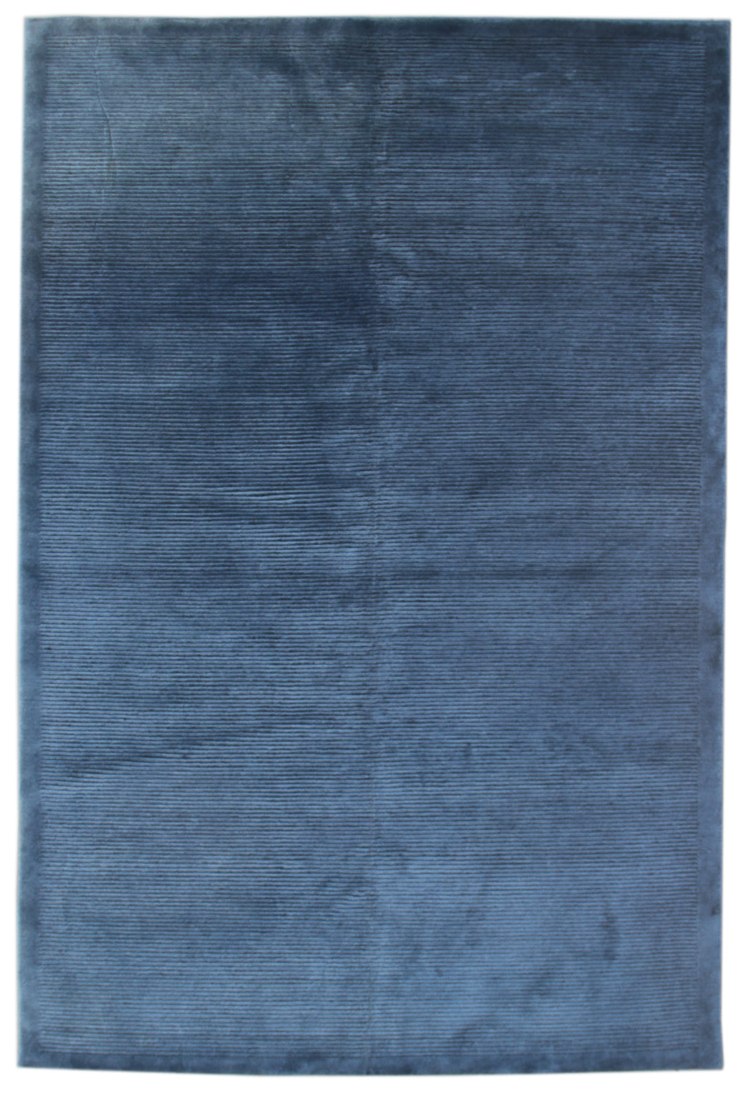 6' x 9' Blue & Black Indo-Tibetan Rug Hand-Knotted Cut & Loop Pile
