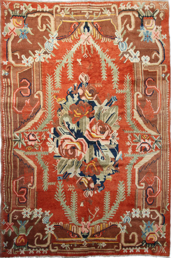 6'x9' Antique and Semi Antique Yarkand Samarkand Rug