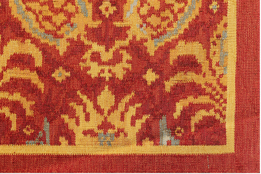 4'x9' Red Sage Gold Pineapple Design Bessarabian Quality Contemporary Ariana Kilim Collection Runner Rug