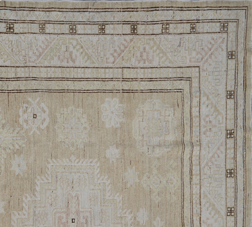 7'x10' Afghan Hand-Knotted Rug | Vintage-Style Geometric Rug