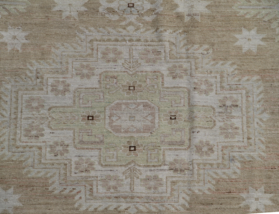 7'x10' Afghan Hand-Knotted Rug | Vintage-Style Geometric Rug