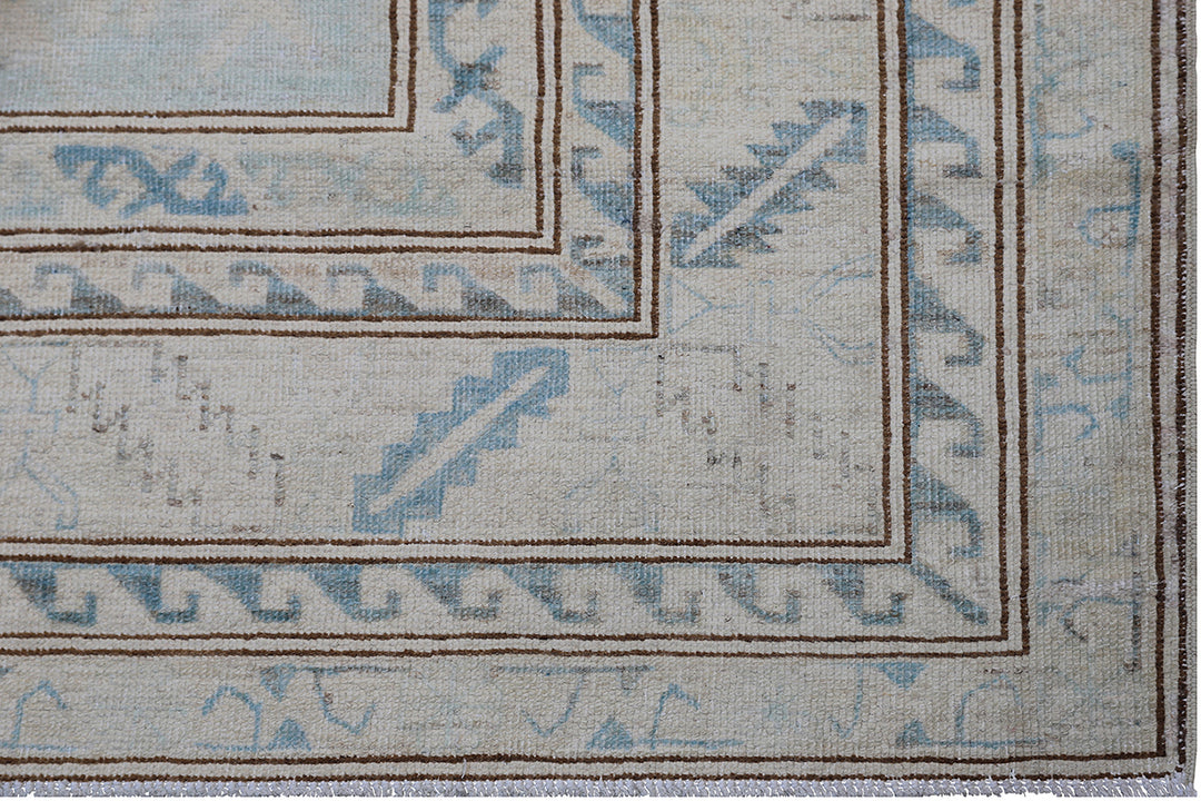 7'x10' Wool Rug | Caucasian | Geometric | Blue Area Rug