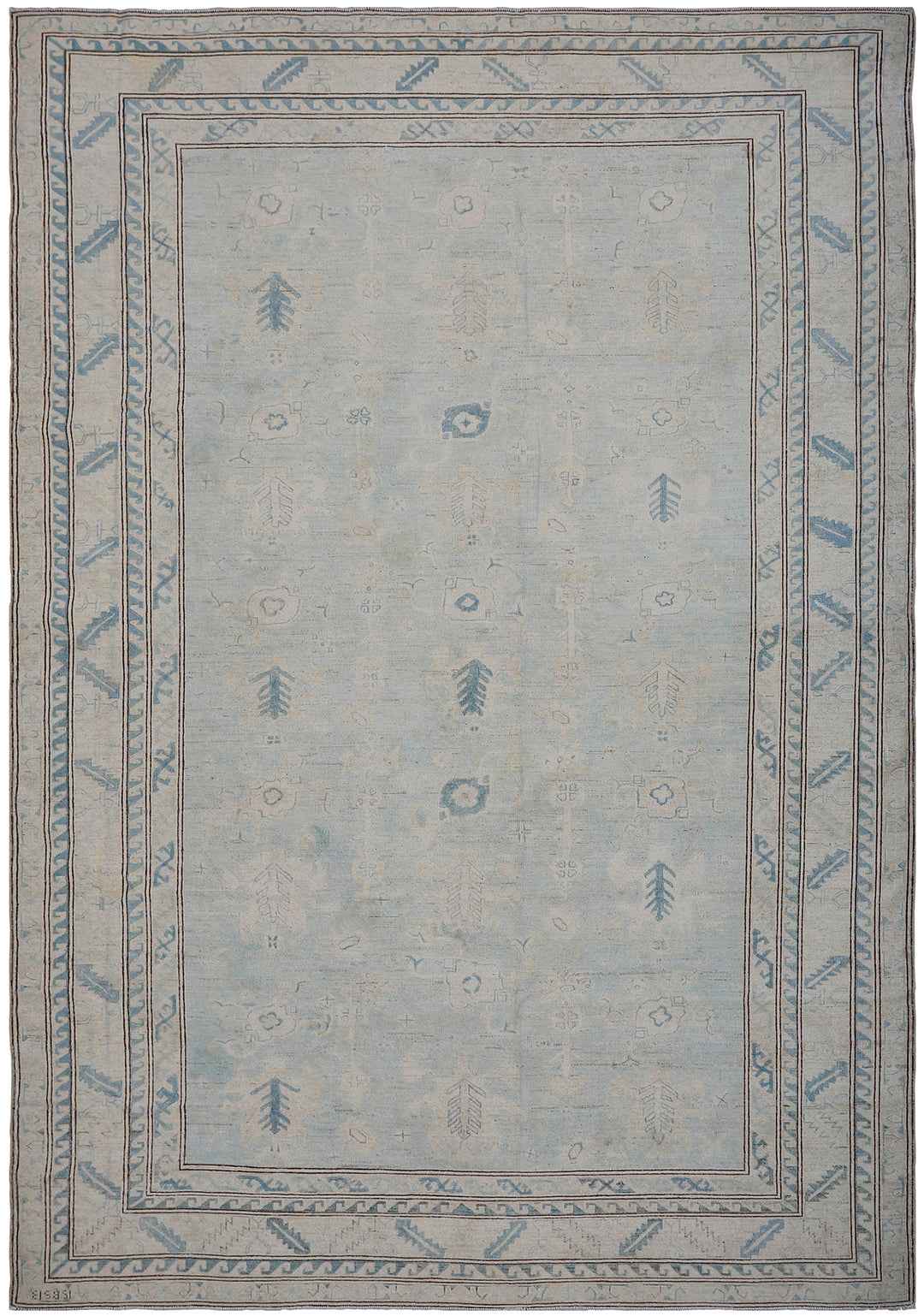 7'x10' Wool Rug | Caucasian | Geometric | Blue Area Rug