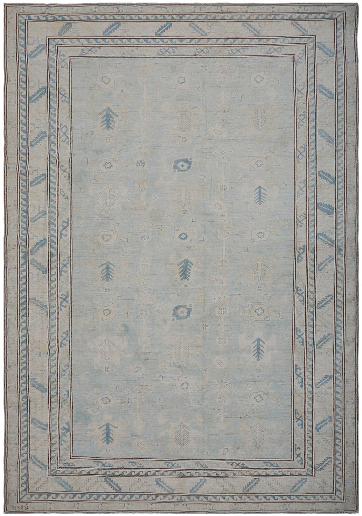 7'x10' Wool Rug | Caucasian | Geometric | Blue Area Rug