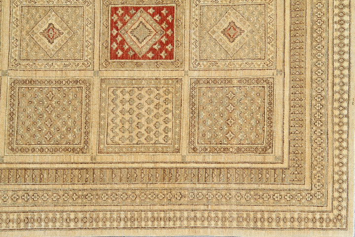 7'x10' Earth-Tone Persian Design Ariana Traditional Area Rug with Touches of Red