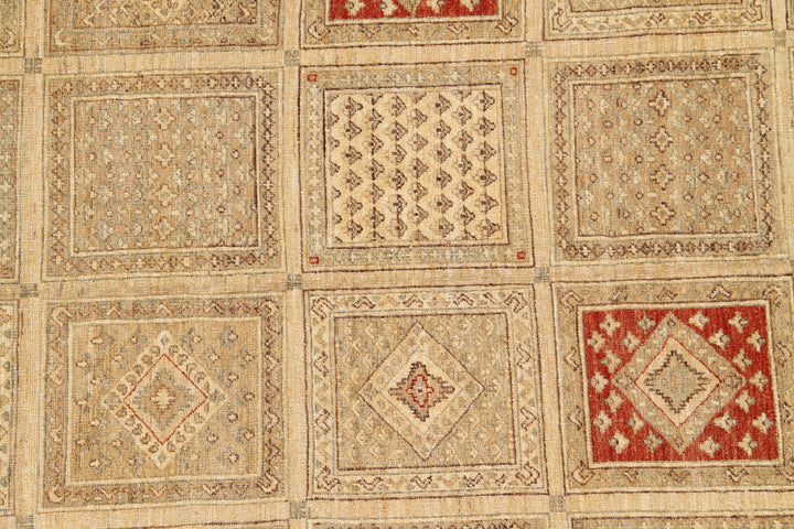 7'x10' Earth-Tone Persian Design Ariana Traditional Area Rug with Touches of Red