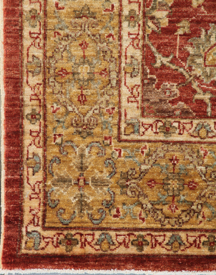 4'x8' Ariana Traditional Floral Design Hand Knotted Wool Runner Rug