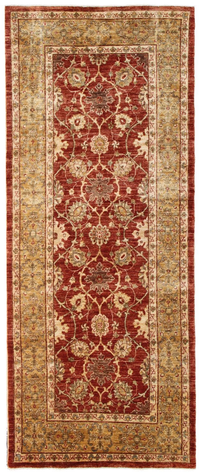4'x8' Ariana Traditional Floral Design Hand Knotted Wool Runner Rug