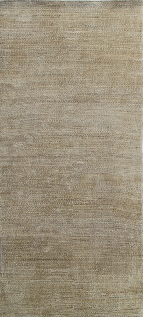 3x10 Soft and Washed-out Honeycomb Design Ariana Modern Hand-knotted Runner Rug
