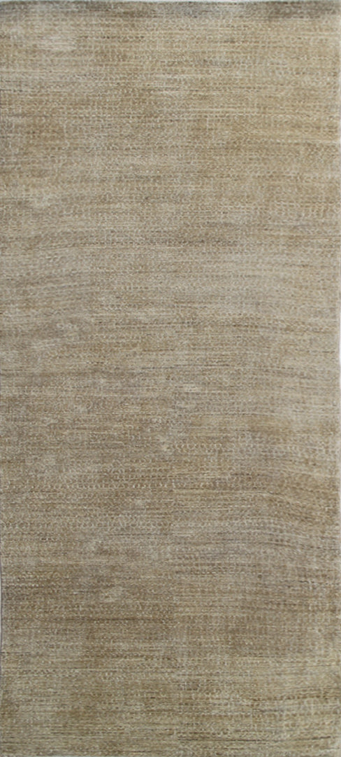 3x10 Soft and Washed-out Honeycomb Design Ariana Modern Hand-knotted Runner Rug