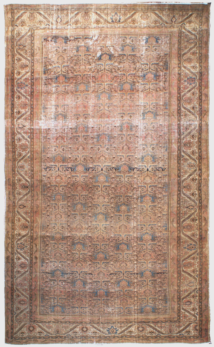 14'x27' Vintage Antique Distressed Persian Hamadan Malayer Rug