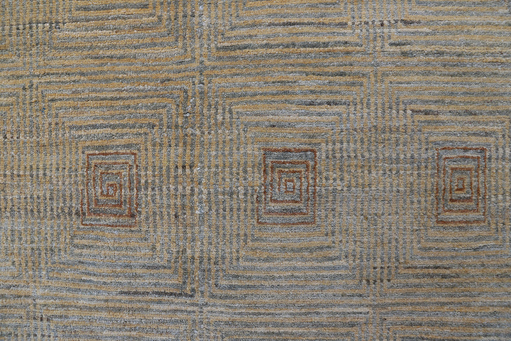 5'x8' Ariana Small Modern Geometric Hand Knotted Wool Rug