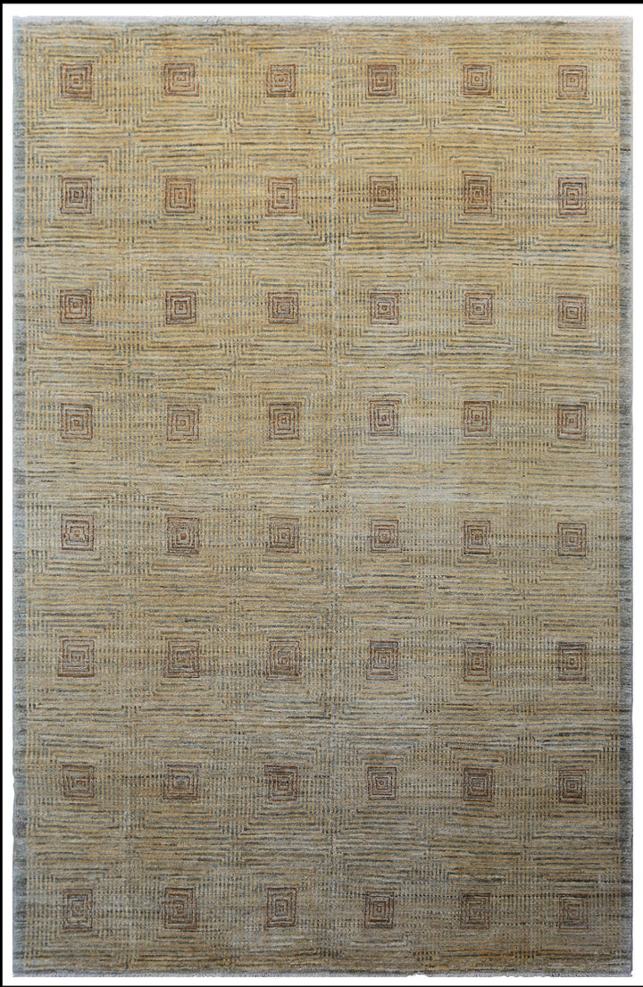 5'x8' Ariana Small Modern Geometric Hand Knotted Wool Rug