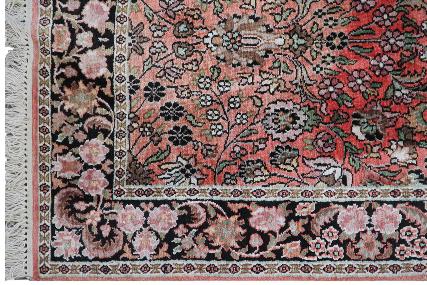 3x10 Persian Design India Kashmir Art. Silk Hand-knotted Area Runner Rug