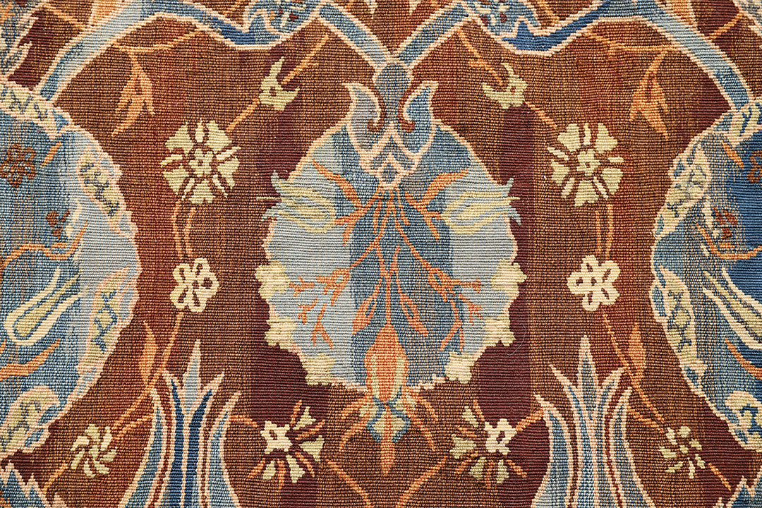 9'x12' Brown Blue Ottoman Design Ariana Kilim Collection