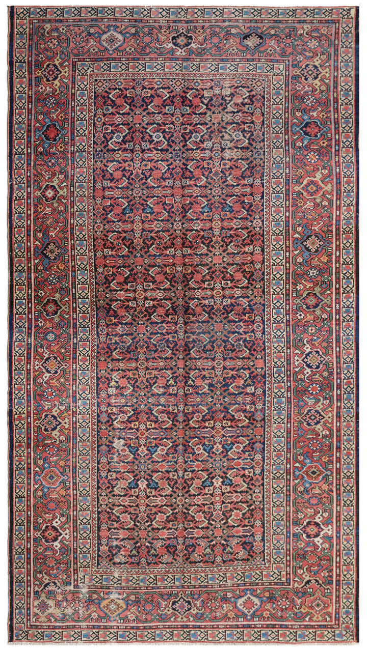 6' x 10' Semi-Antique Persian Malayer Rug | Hand-Knotted Herati Mahi Design