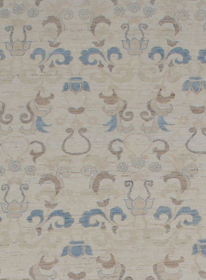 8'x10' Afghan Hand-Knotted Geometric Rug | Organic Wool, Modern Earth Tones
