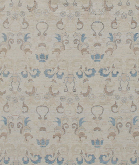 8'x10' Afghan Hand-Knotted Geometric Rug | Organic Wool, Modern Earth Tones