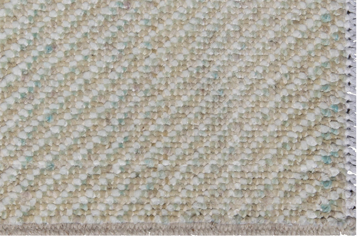 8'x10' Afghan Hand-Knotted Linear Rug | Organic Wool, Modern Earth Tones
