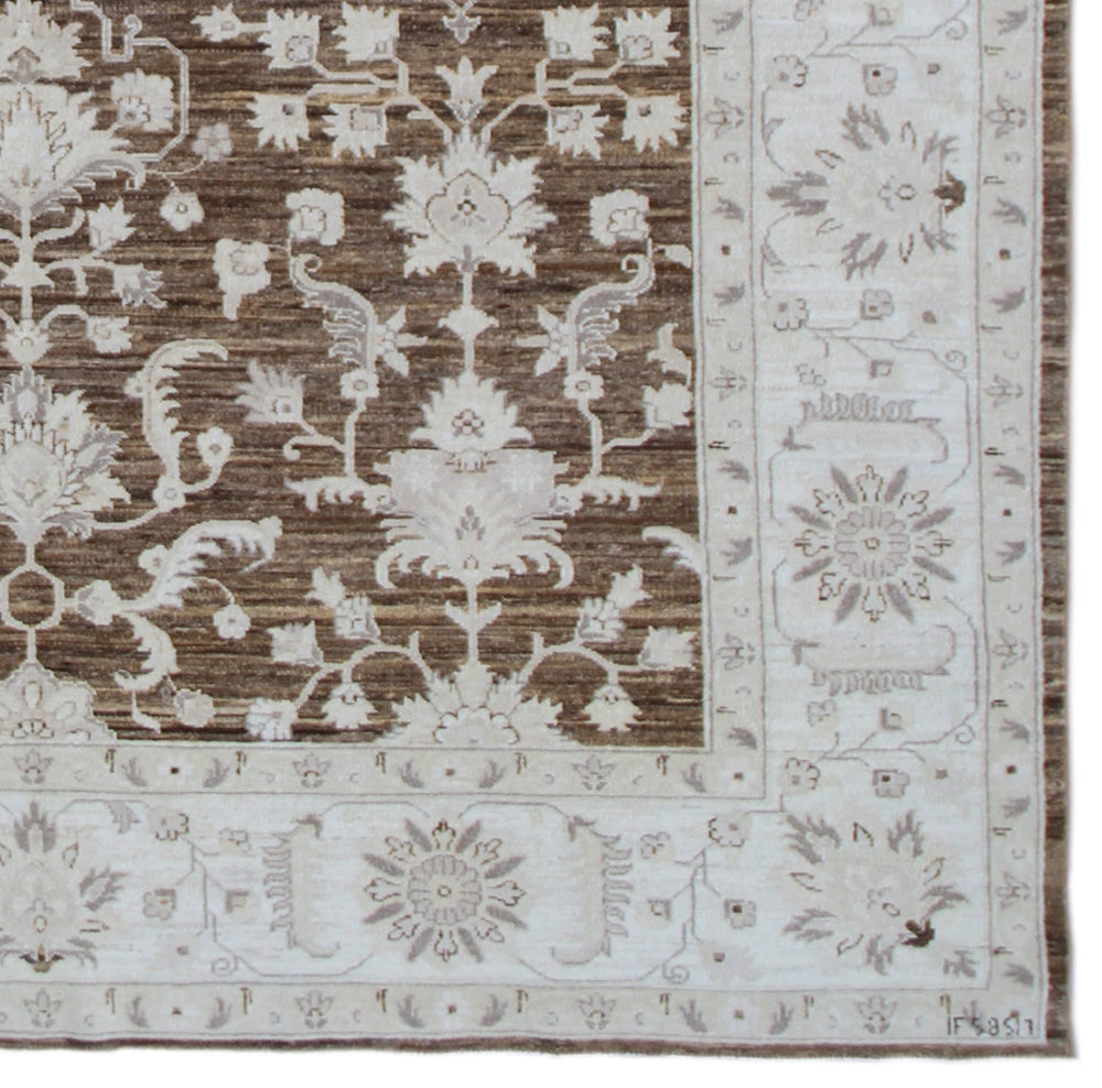 8'x10' Hand-Knotted Afghan Agra Rug | Organic Wool | Transitional Collection