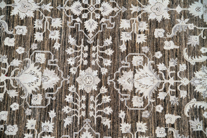 8'x10' Hand-Knotted Afghan Agra Rug | Organic Wool | Transitional Collection