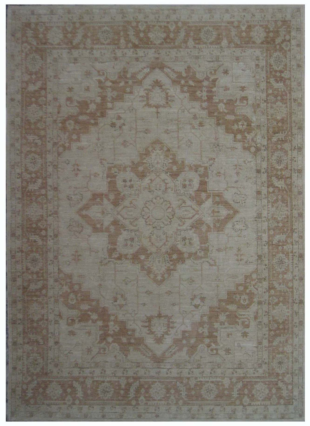 8'x10' Hand-Knotted Afghan Heriz Rug | Organic Wool | Transitional Collection