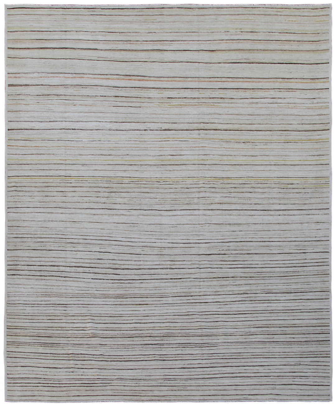 8'x10' Hand-Knotted Afghan Modern Stria Rug | Organic Wool Rug