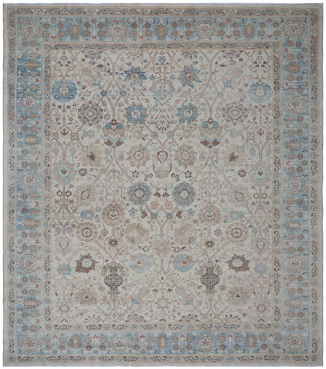 8'x10' Hand-Knotted Afghan Rug |Tabriz Shah Abbas Rug | Transitional Collection