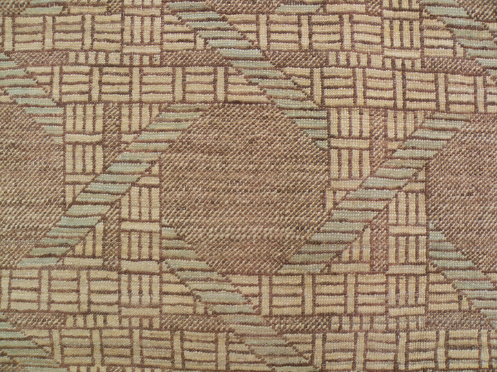 8'x10' Hand-Knotted Geometric Rug | Basketweave Design | Organic Wool