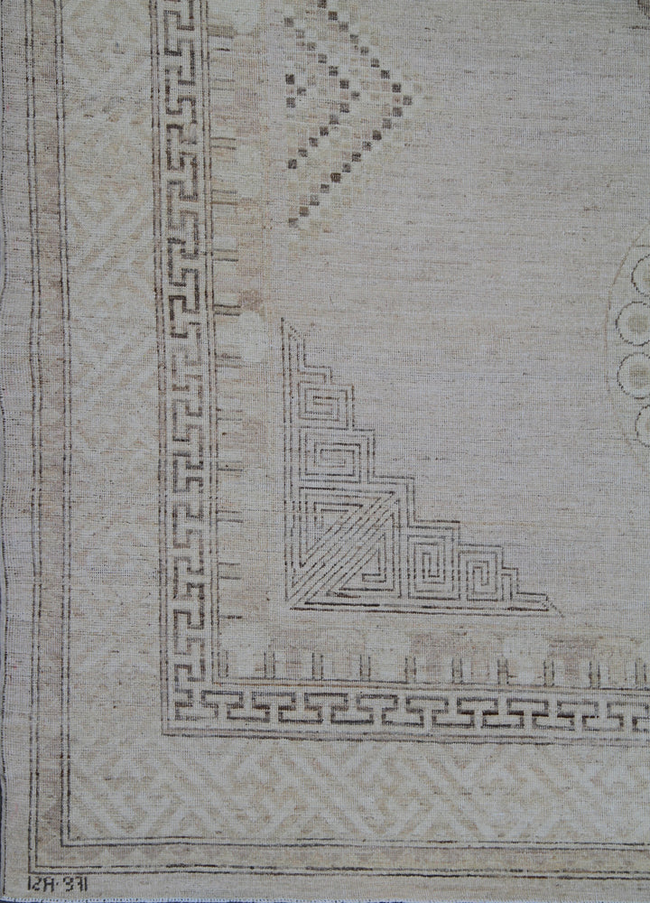 8'x10' Hand-Knotted Khotan Rug | Organic Wool | Medallion | Samarkand Rug
