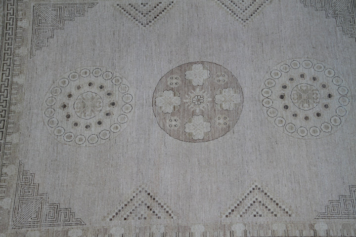 8'x10' Hand-Knotted Khotan Rug | Organic Wool | Medallion | Samarkand Rug