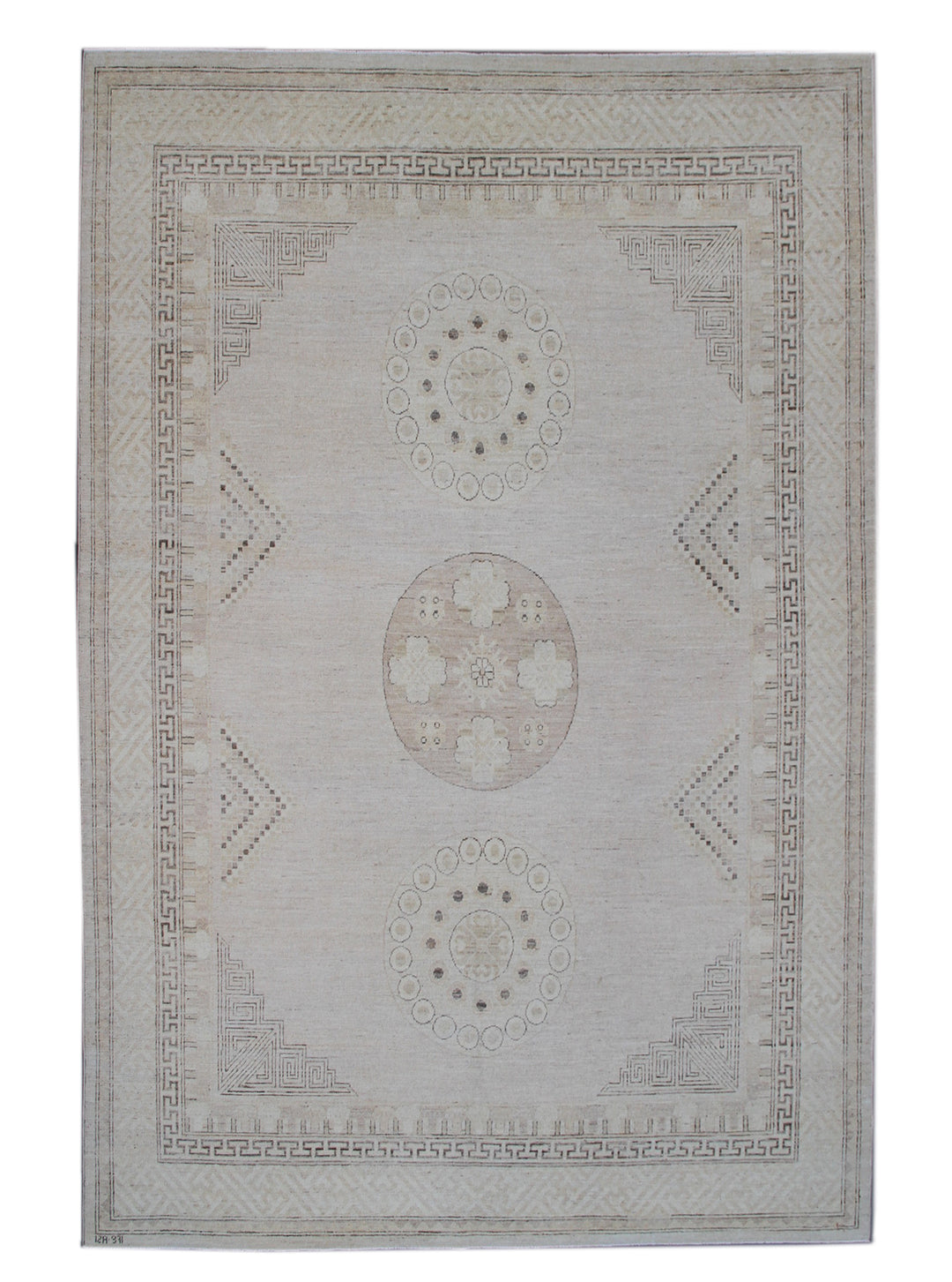 8'x10' Hand-Knotted Khotan Rug | Organic Wool | Medallion | Samarkand Rug