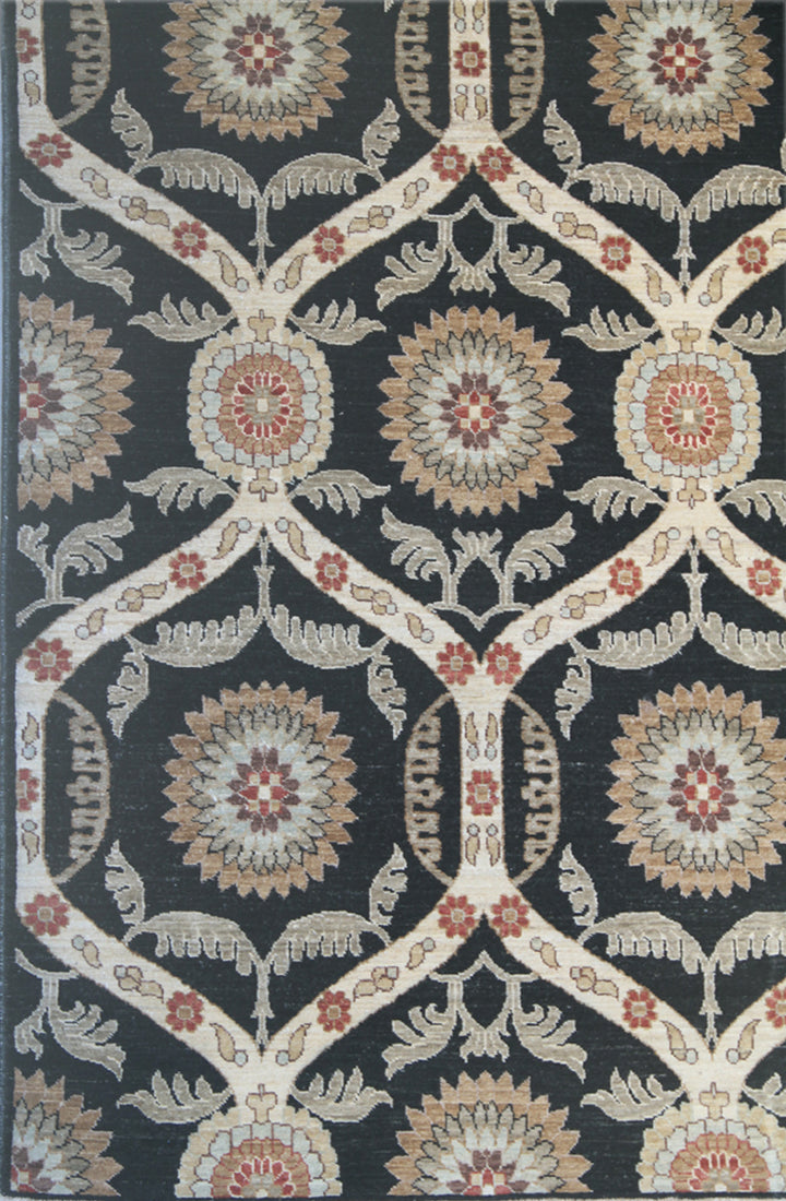 8'x10' Hand-Knotted Wool | Geometric Indian Rug by Women Artisans