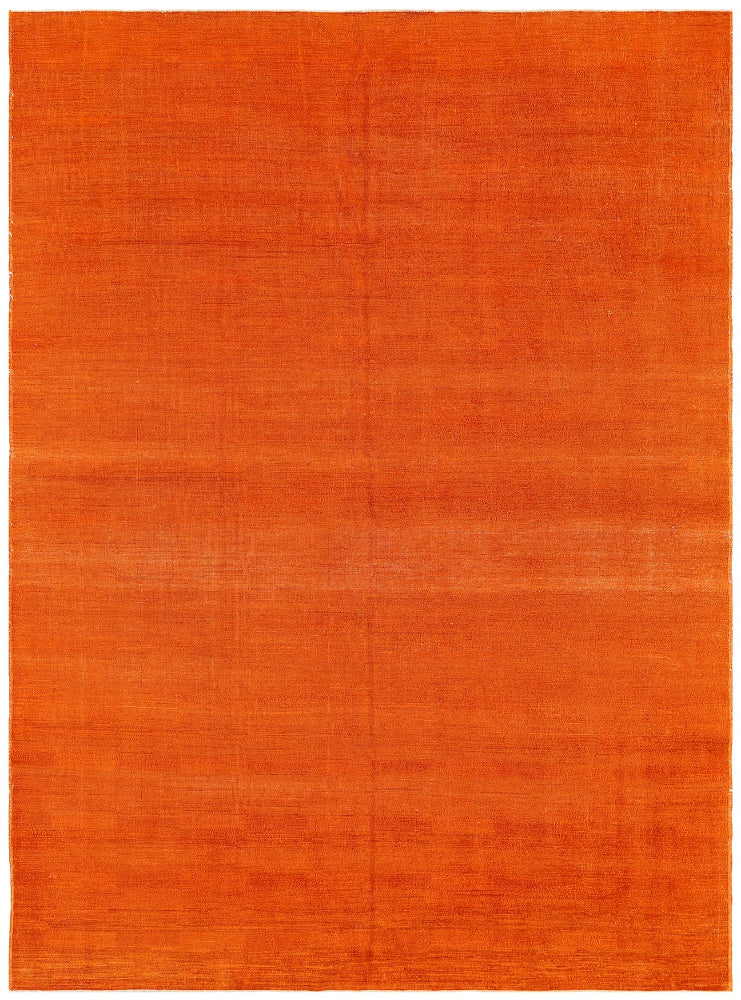 8x10 Orange Ariana Overdyed Rug | Hand-Knotted Wool Short Pile