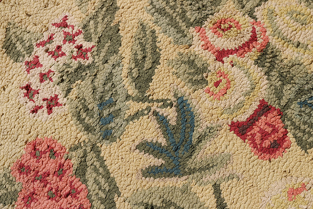 8'x10' Vintage Hook Rug | Floral Area Rug